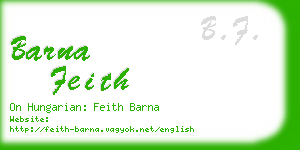 barna feith business card